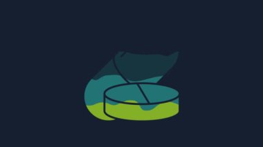 Yellow Medicine pill or tablet icon isolated on blue background. Capsule pill and drug sign. Pharmacy design. 4K Video motion graphic animation.