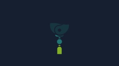 Yellow Yin Yang symbol of harmony and balance icon isolated on blue background. 4K Video motion graphic animation.