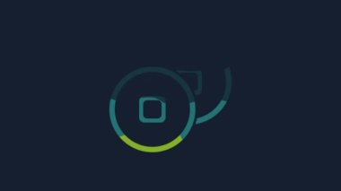 Yellow Chinese Yuan currency symbol icon isolated on blue background. Coin money. Banking currency sign. Cash symbol. 4K Video motion graphic animation.