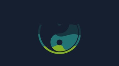 Yellow Yin Yang symbol of harmony and balance icon isolated on blue background. 4K Video motion graphic animation.