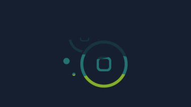 Yellow Chinese Yuan currency symbol icon isolated on blue background. Coin money. Banking currency sign. Cash symbol. 4K Video motion graphic animation.