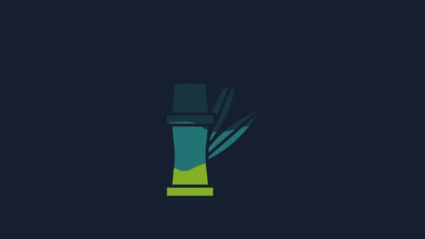 Yellow Bamboo Icon Isolated Blue Background Video Motion Graphic Animation — Vídeos de Stock