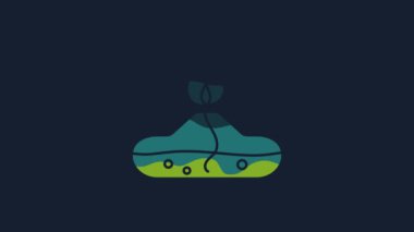 Sarı Alkol ya da ruh yakıcı ikonu mavi arka planda izole edilmiş. Kimyasal ekipman. 4K Video hareketli grafik canlandırması.