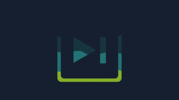 Giallo Icona Fast Forward Isolata Sfondo Blu Animazione Grafica Video — Video Stock