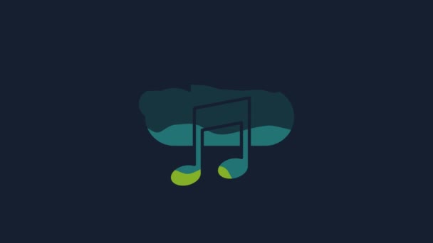 Yellow Music Streaming Service Icon Isolated Blue Background Sound Cloud — Video Stock