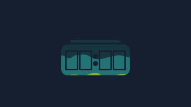 Sarı spor hokeyi mekanik skorbordu ve sonuç olarak mavi arkaplanda izole edilmiş görüntü simgesi. 4K Video hareketli grafik canlandırması.