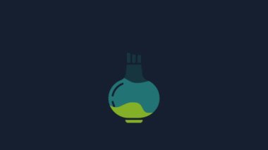 Yellow Onion icon isolated on blue background. 4K Video motion graphic animation.