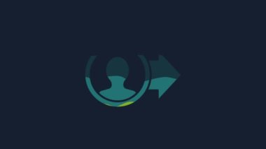 Sarı Görev tanıtım simgesi mavi arkaplanda izole edildi. Başarı, başarı, motivasyon iş sembolü, büyüme. 4K Video hareketli grafik canlandırması.