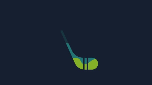 Yellow Ice Hockey Sticks Icon Isolated Blue Background Video Motion — ストック動画