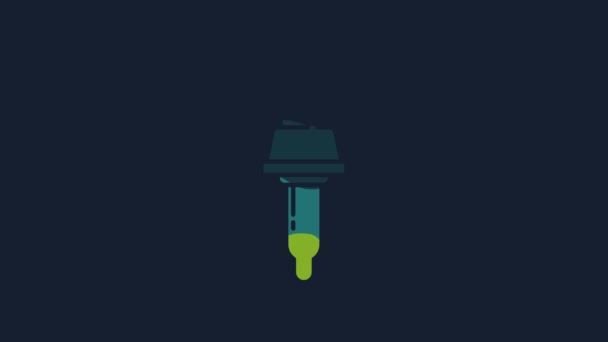 Yellow Pipette Icon Isolated Blue Background Element Medical Chemistry Lab — 图库视频影像