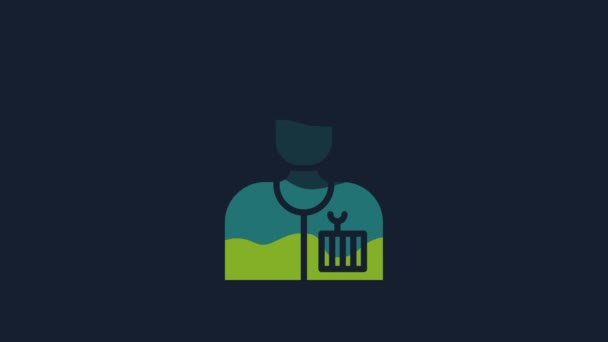 Yellow Plumber Icon Isolated Blue Background Video Motion Graphic Animation — Wideo stockowe