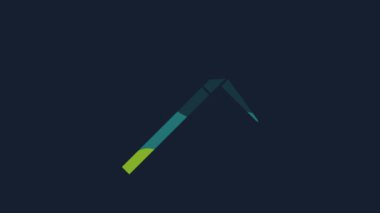 Yellow Pickaxe icon isolated on blue background. 4K Video motion graphic animation.