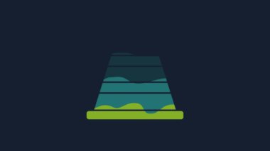 Yellow Traffic cone icon isolated on blue background. 4K Video motion graphic animation.