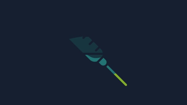 Yellow Syringe Icon Isolated Blue Background Syringe Vaccine Vaccination Injection — Vídeo de Stock
