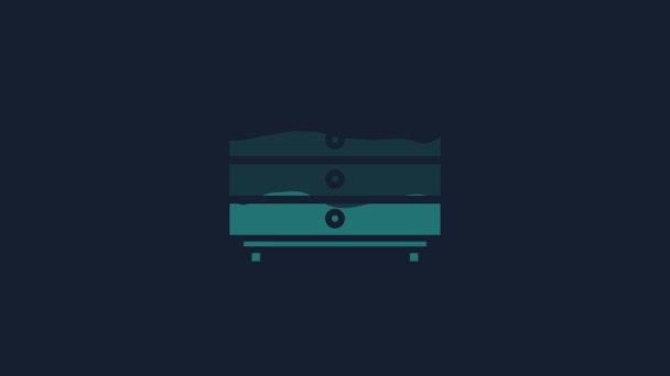 Yellow Chest Drawers Icon Isolated Blue Background Video Motion Graphic — Wideo stockowe