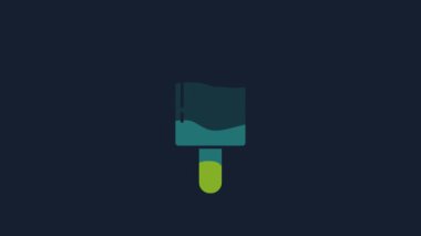 Yellow Ice cream icon isolated on blue background. Sweet symbol. 4K Video motion graphic animation.