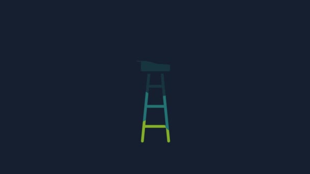Yellow Watch Tower Icon Isolated Blue Background Prison Tower Checkpoint — Wideo stockowe