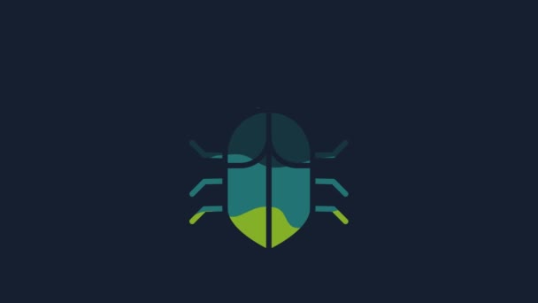 Yellow System Bug Concept Icon Isolated Blue Background Code Bug — Stockvideo