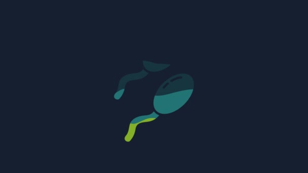 Ікона Жовтого Сперма Ізольована Синьому Фоні Відеографічна Анімація — стокове відео