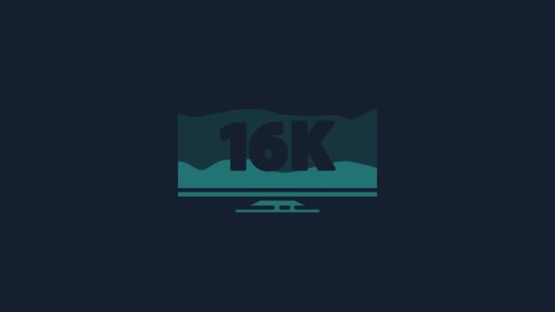 Tela Amarela Com 16K Ultra Ícone Tecnologia Vídeo Isolado Fundo — Vídeo de Stock
