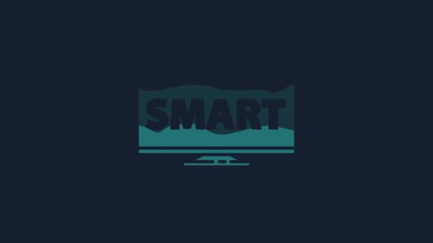 Mavi Arka Planda Smart Video Teknolojisi Simgesine Sahip Sarı Ekran — Stok video