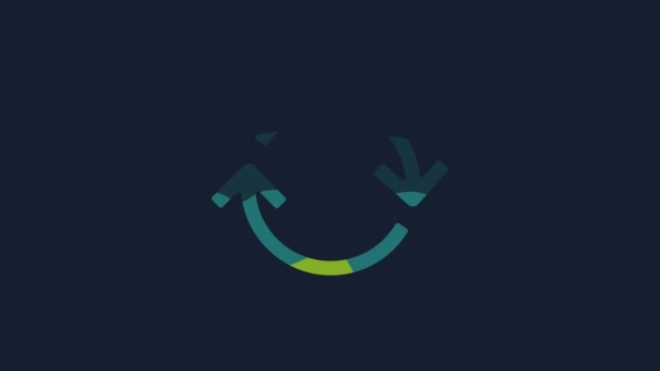 Yellow Refresh Icon Isolated Blue Background Reload Symbol Rotation Arrows — 图库视频影像