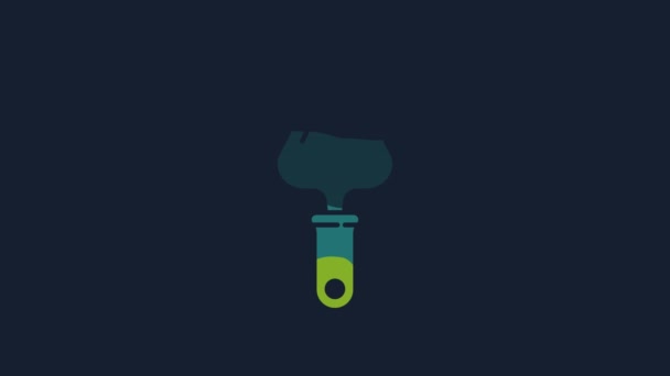 Yellow Trowel Icon Isolated Blue Background Video Motion Graphic Animation — Vídeo de Stock