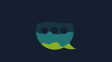 Yellow Speech bubble chat icon isolated on blue background. Message icon. Communication or comment chat symbol. 4K Video motion graphic animation.