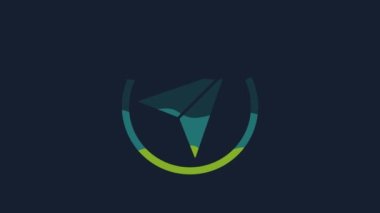 Yellow Infographic of city map navigation icon isolated on blue background. Interface concept design. Geolocation concept. 4K Video motion graphic animation.