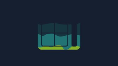 Sarı Gözlü Palet, mavi arkaplanda ikon izole edilmiş. 4K Video hareketli grafik canlandırması.