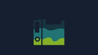 Sarı Ofis dosyaları ve belgeler mavi arkaplanda izole edilmiş. Ofis dosyaları. Dosya arşivleme işareti. 4K Video hareketli grafik canlandırması.