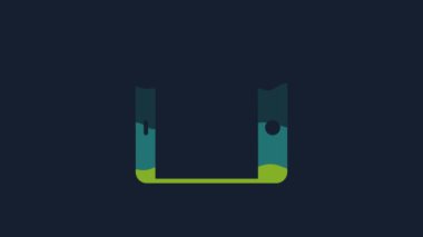 Sarı Grafik Tableti simgesi mavi arkaplanda izole edildi. 4K Video hareketli grafik canlandırması.