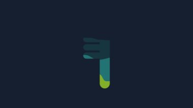 Yellow Hairbrush icon isolated on blue background. Comb hair sign. Barber symbol. 4K Video motion graphic animation.