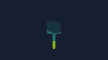 Yellow Ice cream icon isolated on blue background. Sweet symbol. 4K Video motion graphic animation.