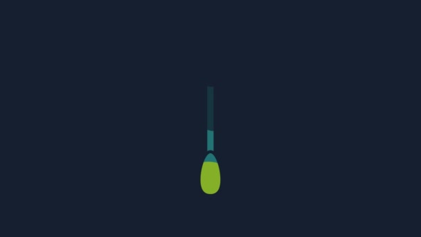 Yellow Cotton Swab Ears Icon Isolated Blue Background Video Motion — 비디오