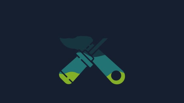 Yellow Screwdriver Wrench Spanner Tools Icon Isolated Blue Background Service — Stock Video