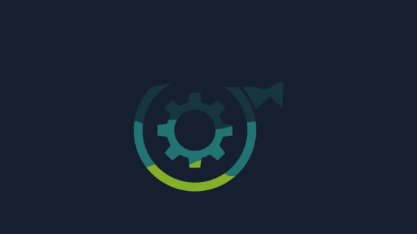 Yellow Gear Arrows Workflow Process Concept Icon Isolated Blue Background – Stock-video