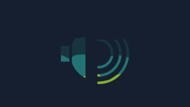 Жовтий Динамік Гучності Звуковий Звуковий Символ Піктограма Медіа Музики Ізольовані — стокове відео