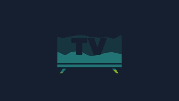 Желтый Значок Smart Выделен Синем Фоне Телевизионный Знак Видеографическая Анимация — стоковое видео