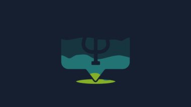 Yellow Psychology icon isolated on blue background. Psi symbol. Mental health concept, psychoanalysis analysis and psychotherapy. 4K Video motion graphic animation.