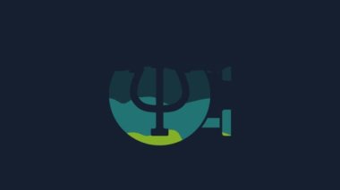 Yellow Psychology icon isolated on blue background. Psi symbol. Mental health concept, psychoanalysis analysis and psychotherapy. 4K Video motion graphic animation.