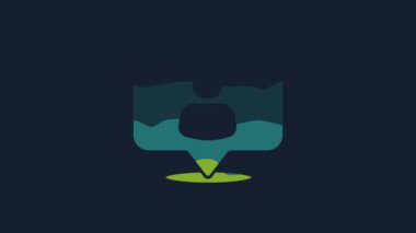 Sarı Kafa avlama ikonu mavi arka planda izole edildi. İş hedefi ya da İstihdam tabelası. İş için insan kaynakları ve adam toplama. 4K Video hareketli grafik canlandırması.