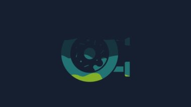 Mavi arka planda izole edilmiş tatlı jöleli donut. 4K Video hareketli grafik canlandırması.