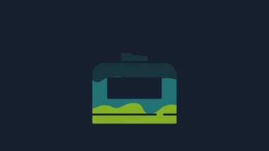 Mavi arka planda sarı şampuan ikonu izole edilmiş. 4K Video hareketli grafik canlandırması.