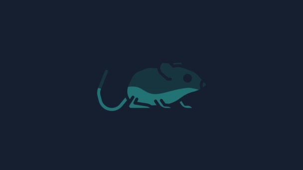 Yellow Rat Icon Isolated Blue Background Mouse Sign Animal Symbol — Vídeo de stock