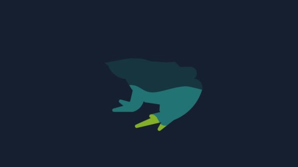 Yellow Frog Symbol Isoliert Auf Blauem Hintergrund Tierisches Symbol Video — Stockvideo