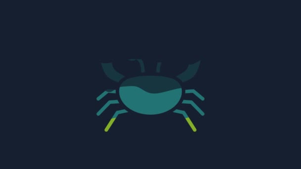 Yellow Crab Icon Isolated Blue Background Video Motion Graphic Animation — 图库视频影像