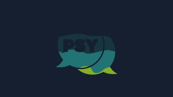 Yellow Psychology Icon Isolated Blue Background Psi Symbol Mental Health — Wideo stockowe
