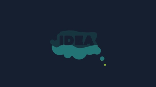 Yellow Idea Speech Bubble Icon Isolated Blue Background Message Speech — Stockvideo