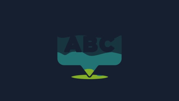 Yellow Alphabet Icon Isolated Blue Background Video Motion Graphic Animation — Vídeos de Stock